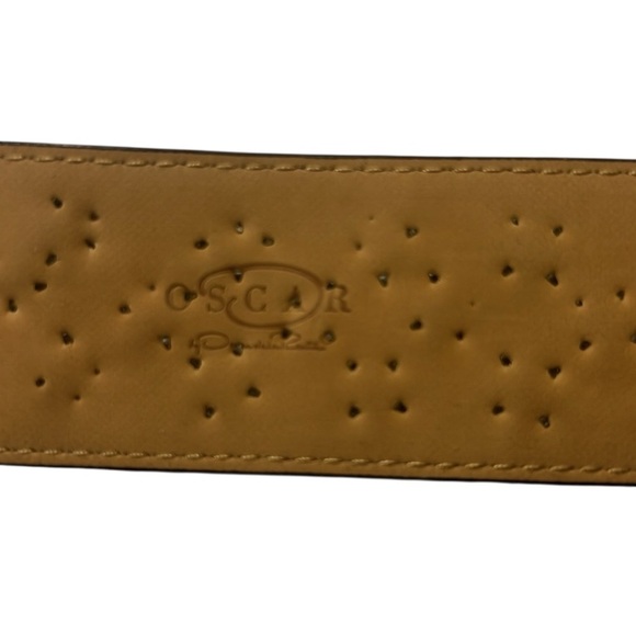 Oscar De La Renta Calf Hair Leopard Print Belt with Gold Buckle main image 3